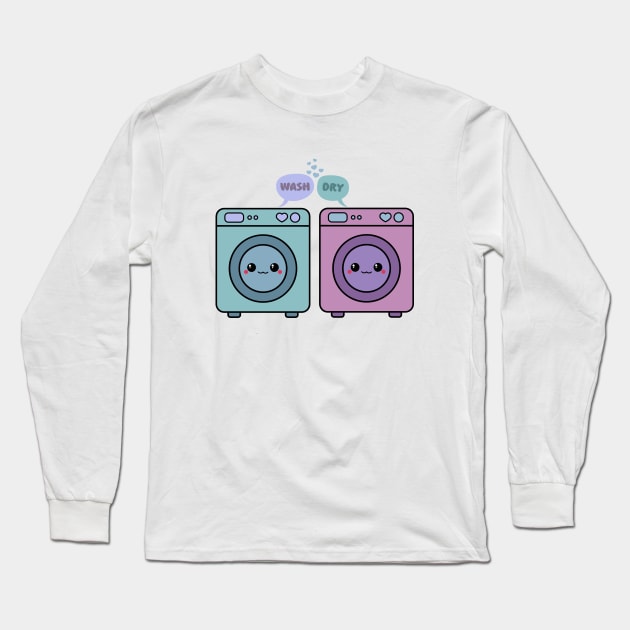 Kawaii Washing Machine Long Sleeve T-Shirt by Sasyall